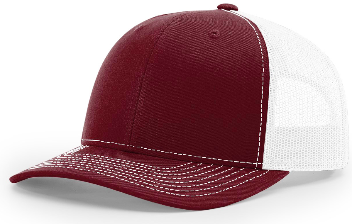 Boné modelo 100 marsala e branco